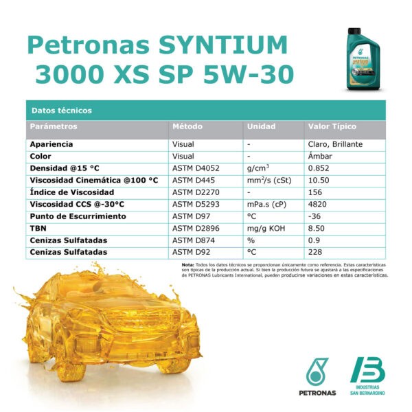 PETRONAS Syntium 3000 XS SP 5W-30 - Image 3