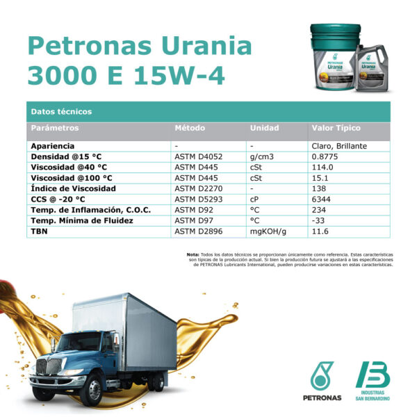 Petronas URANIA 3000 E 15W-40 - Image 3